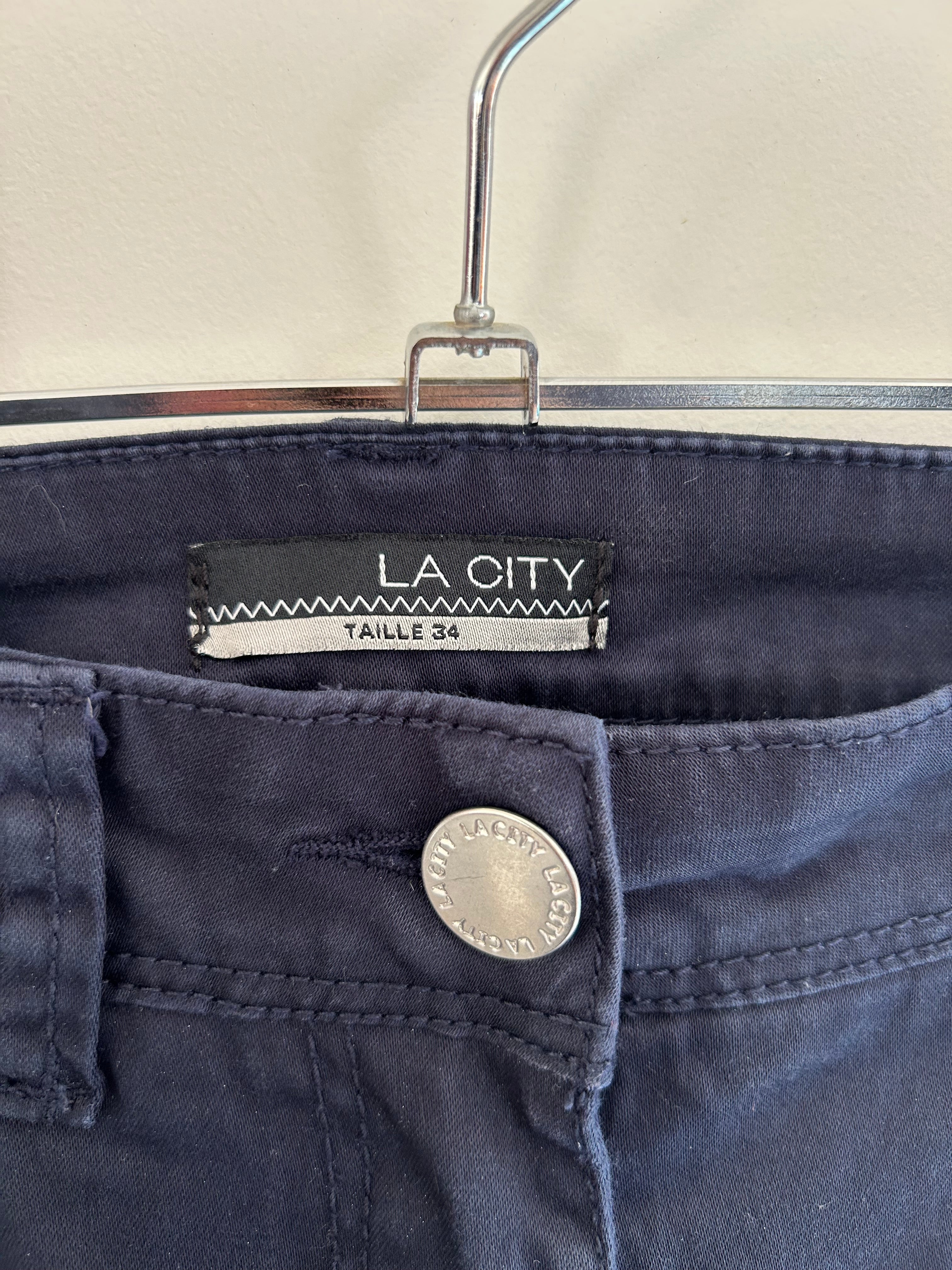 Pantalon slim bleu marine La City taille 34
