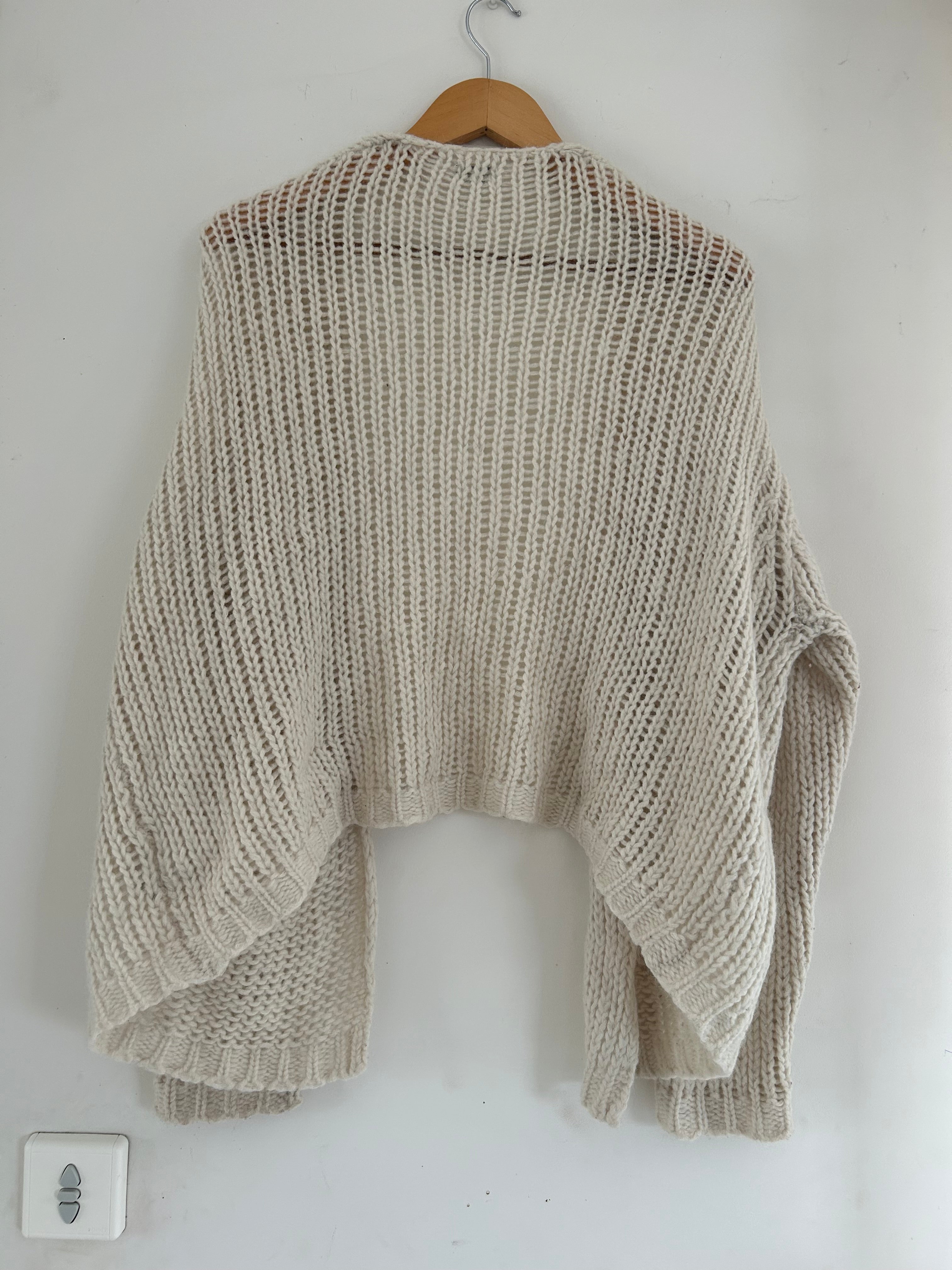 Gilet grosses mailles crème Pimkie taille M
