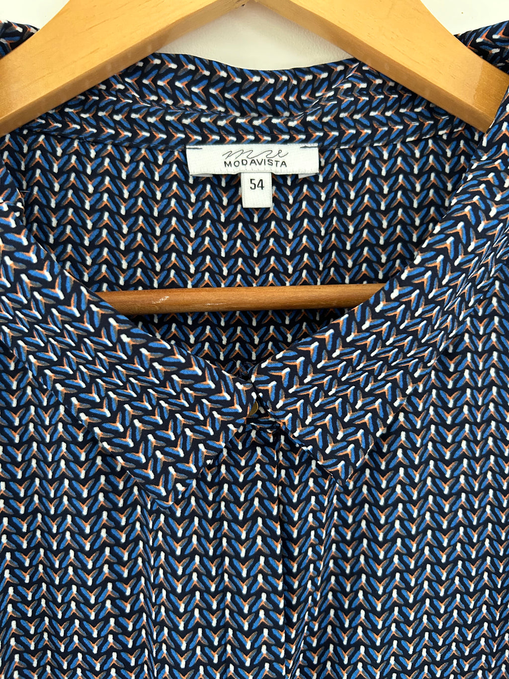 Blouse mousseline manches longues imprimé bleu Modavista taille 54
