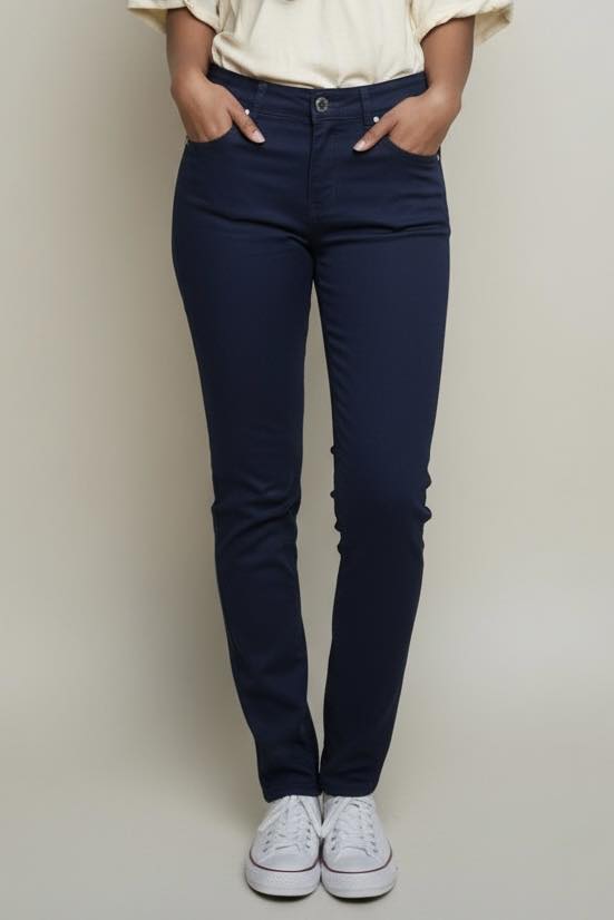 Pantalon slim bleu marine La City taille 34