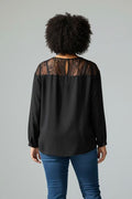 Blouse manches longues dentelle noir H&M taille 54