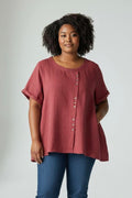 Top manches courtes boutons en bois SHEIN taille 54