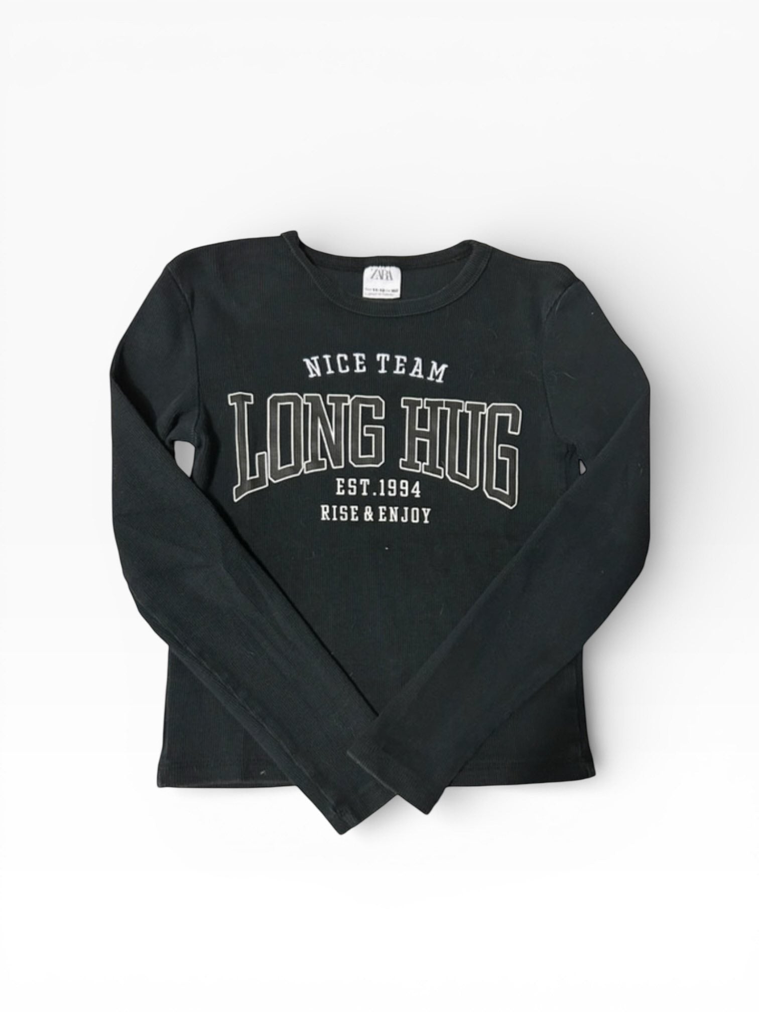 T-shirt manches longues noir avec inscription Zara 11/12 ans