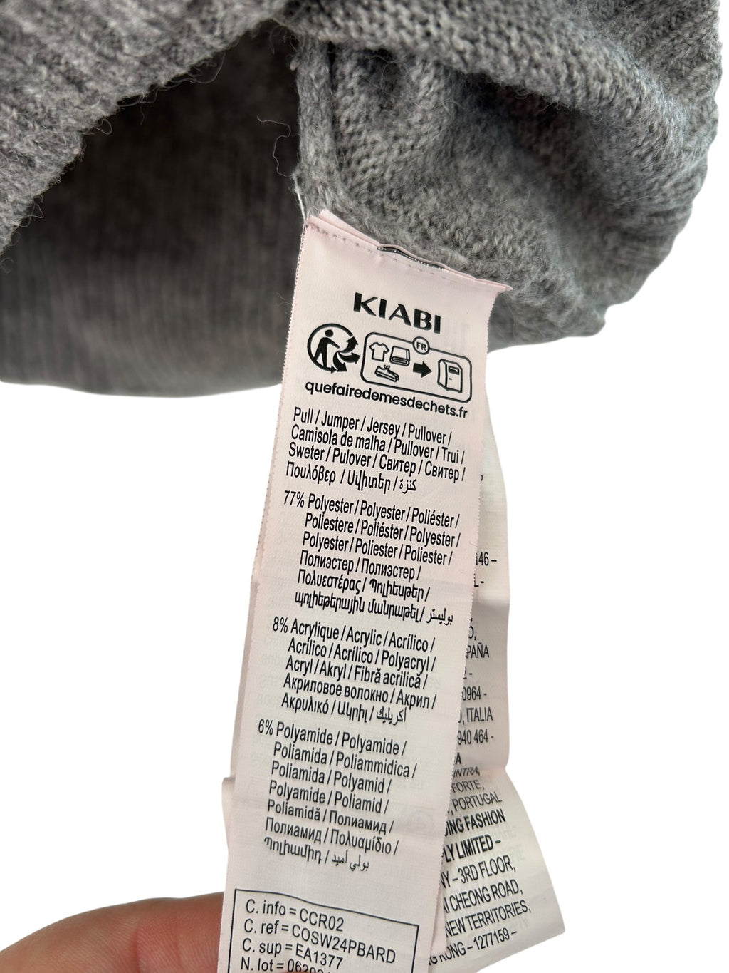 Pull grand col gris Kiabi taille 46/48