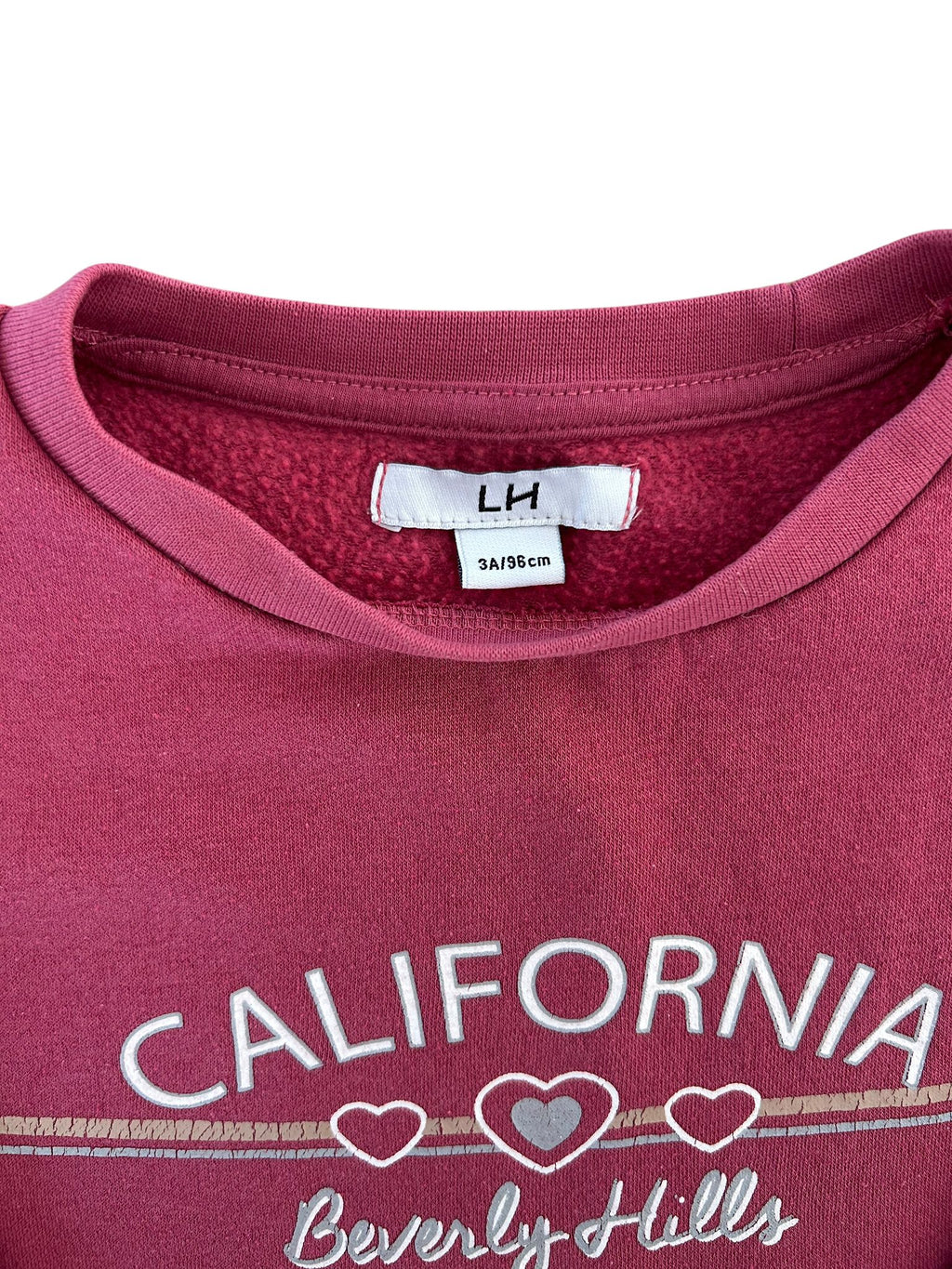 Sweat col rond rose à message La Halle taille 3 ans
