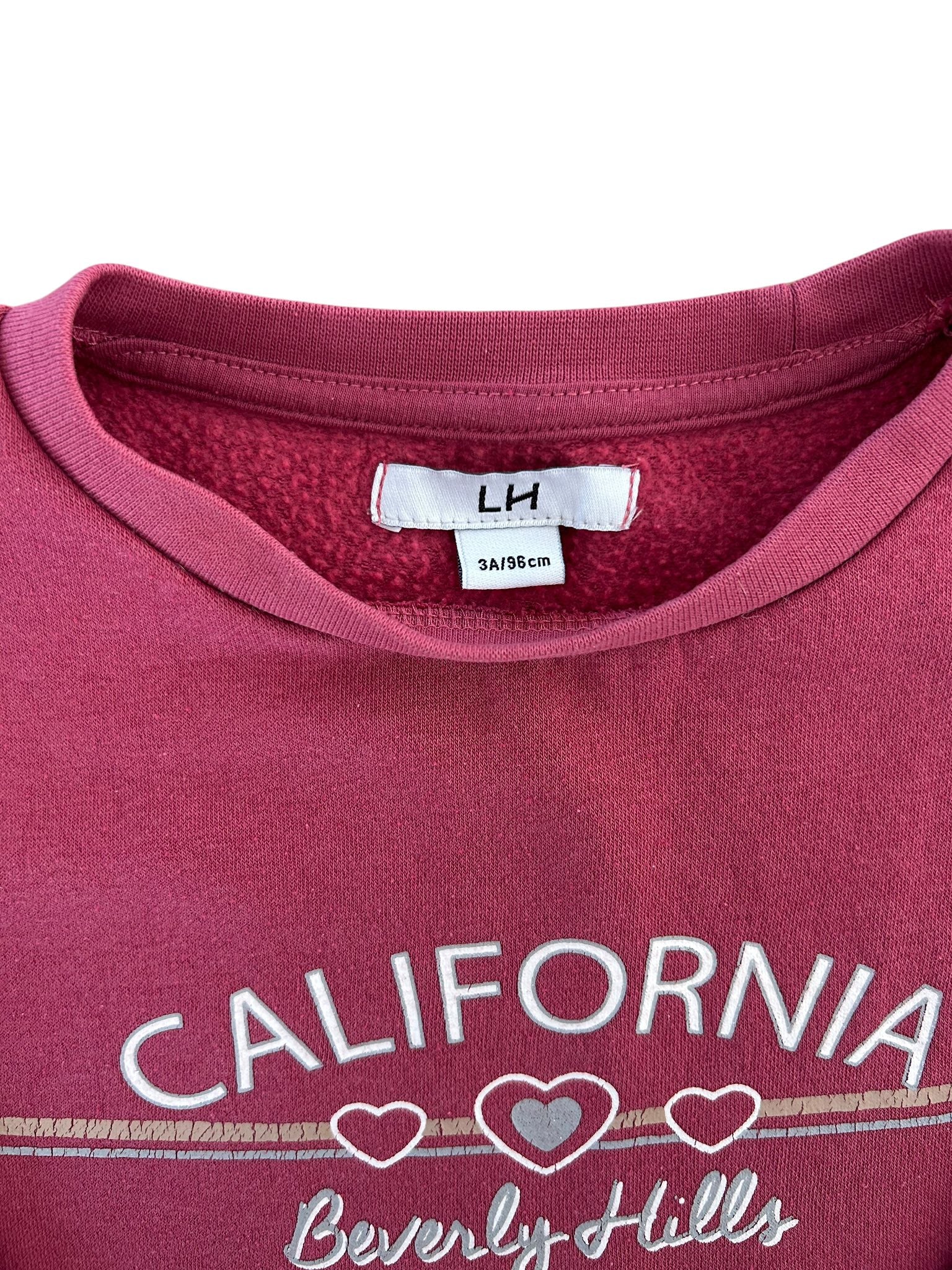 Sweat col rond rose à message La Halle taille 3 ans