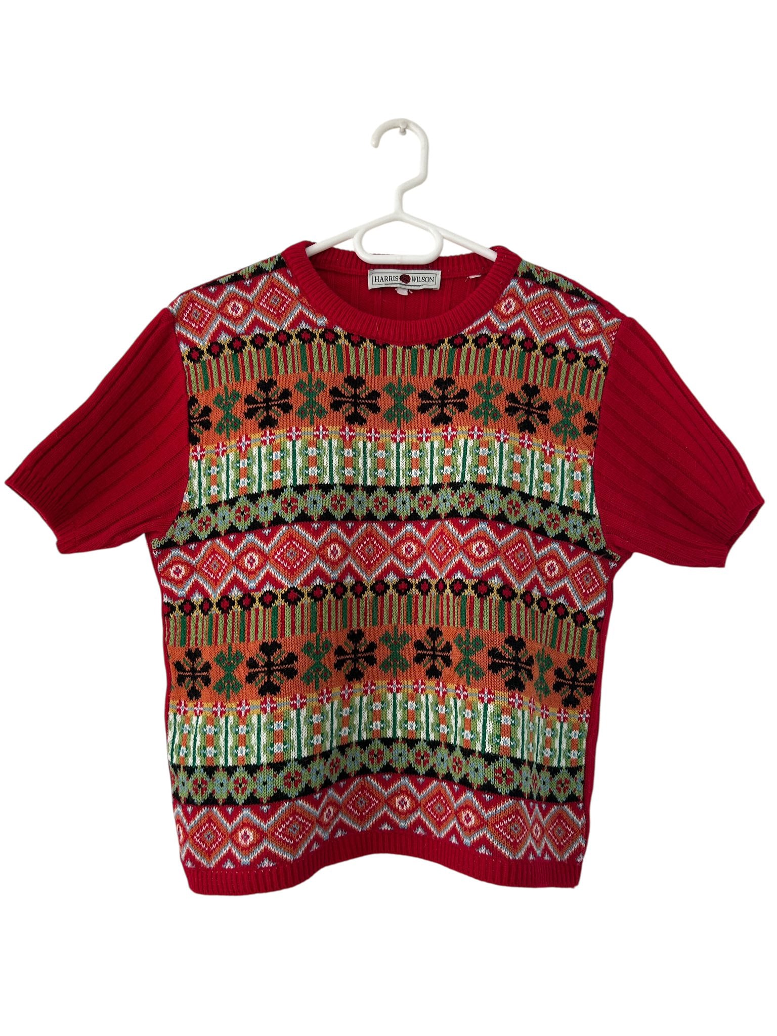 Pull manches courtes à motifs multicolore Harris Wilson taille 36