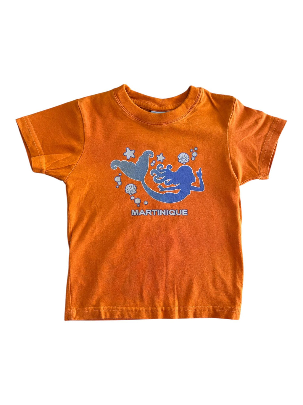 T-shirt manches courtes orange sirène Martinique 4 ans