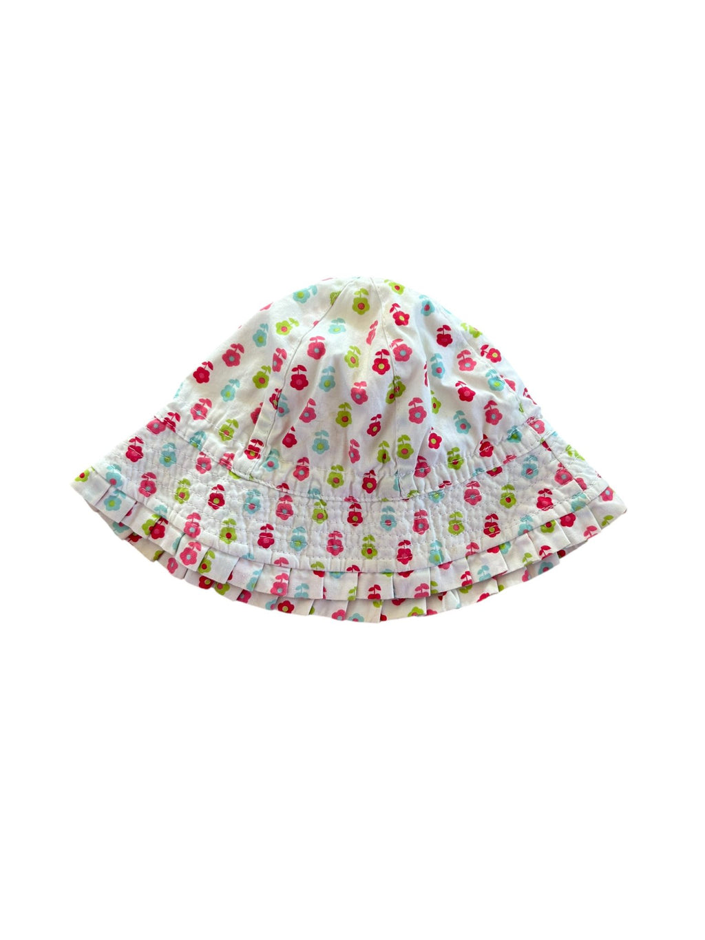 Chapeau blanc et petites fleurs La Halle 6 mois