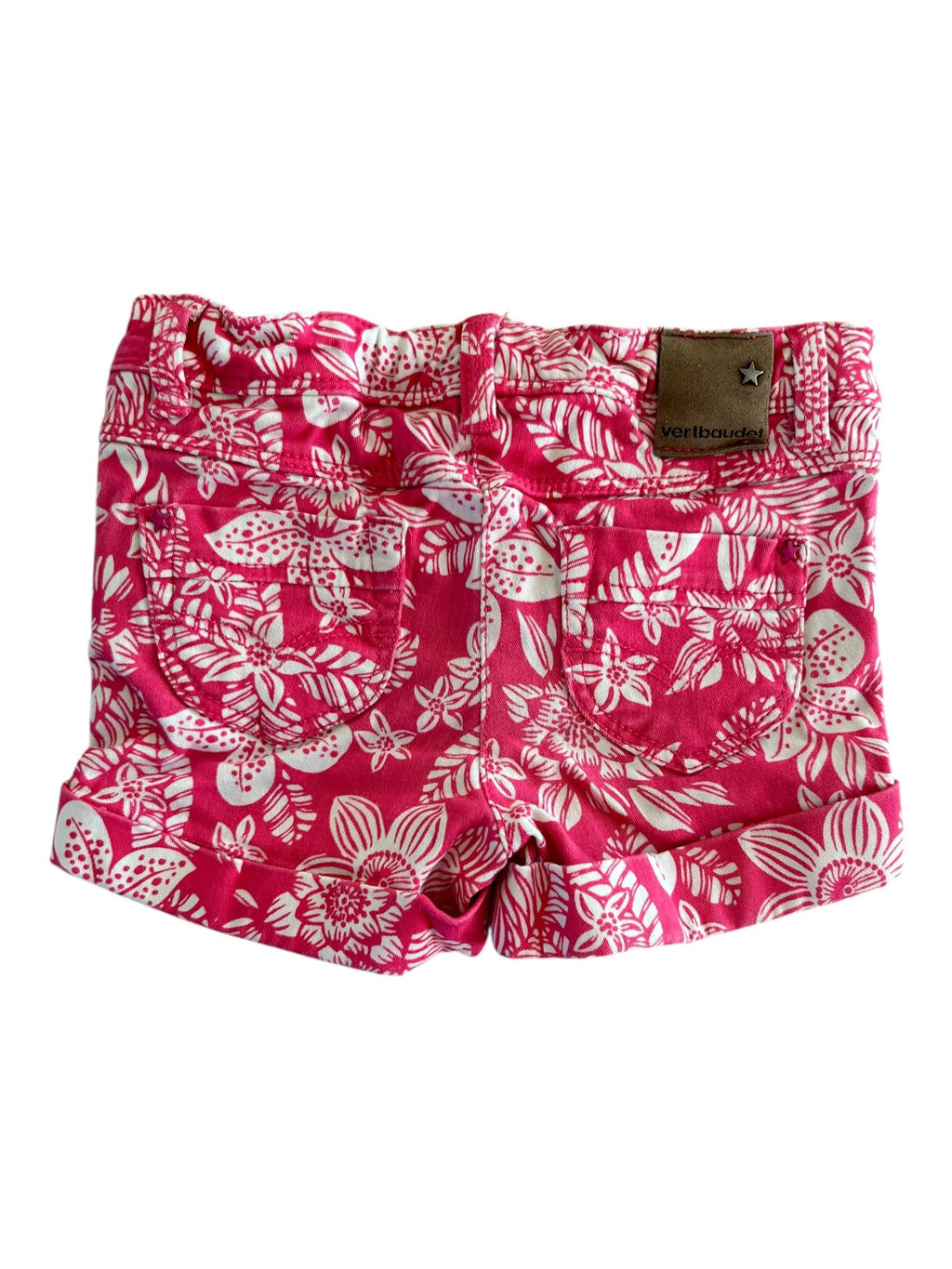 Short motif fleur rose et blanc Vertbaudet 3 ans