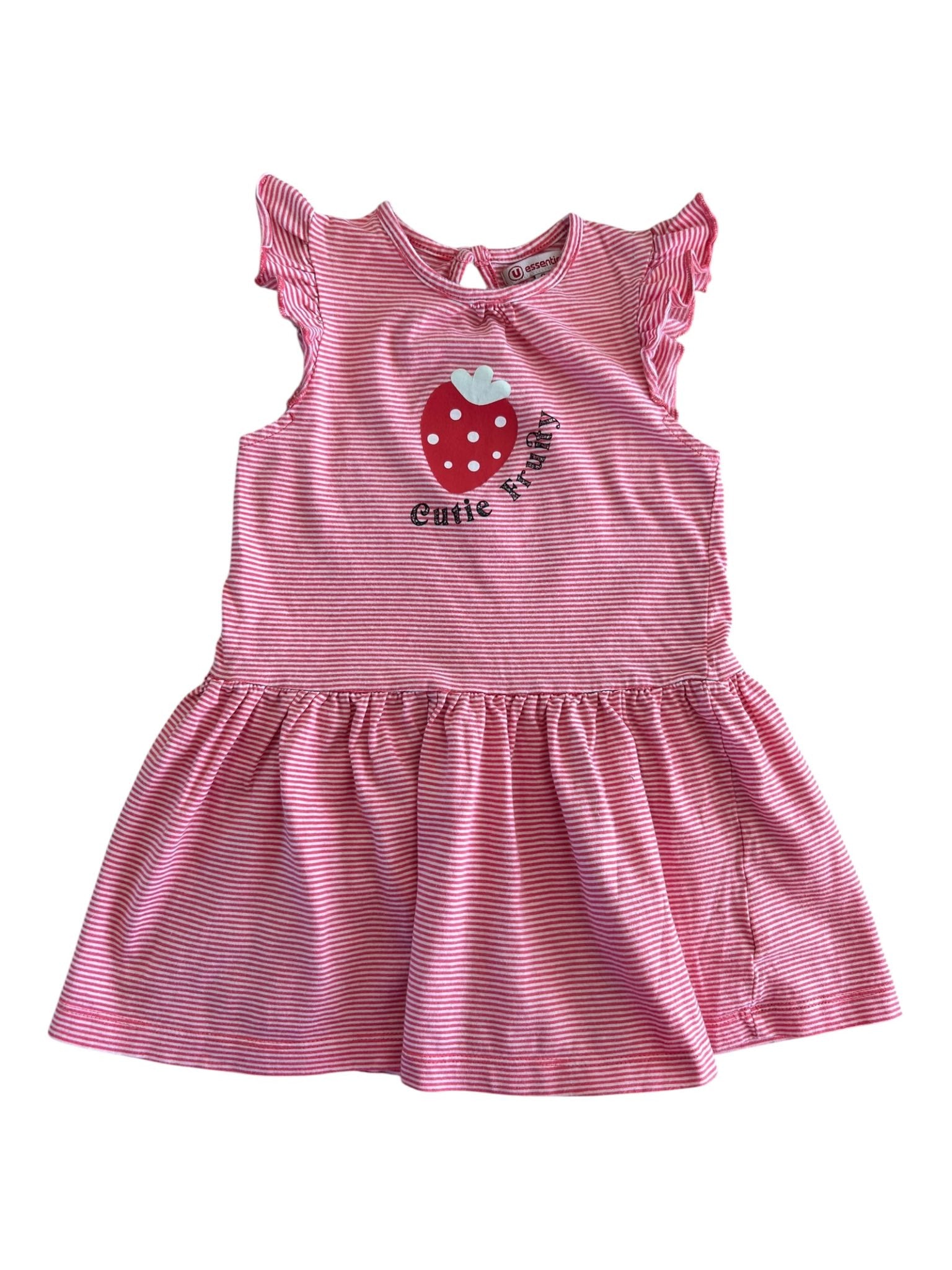 Robe d'été rayée motif fraise U Essentiel 3 ans