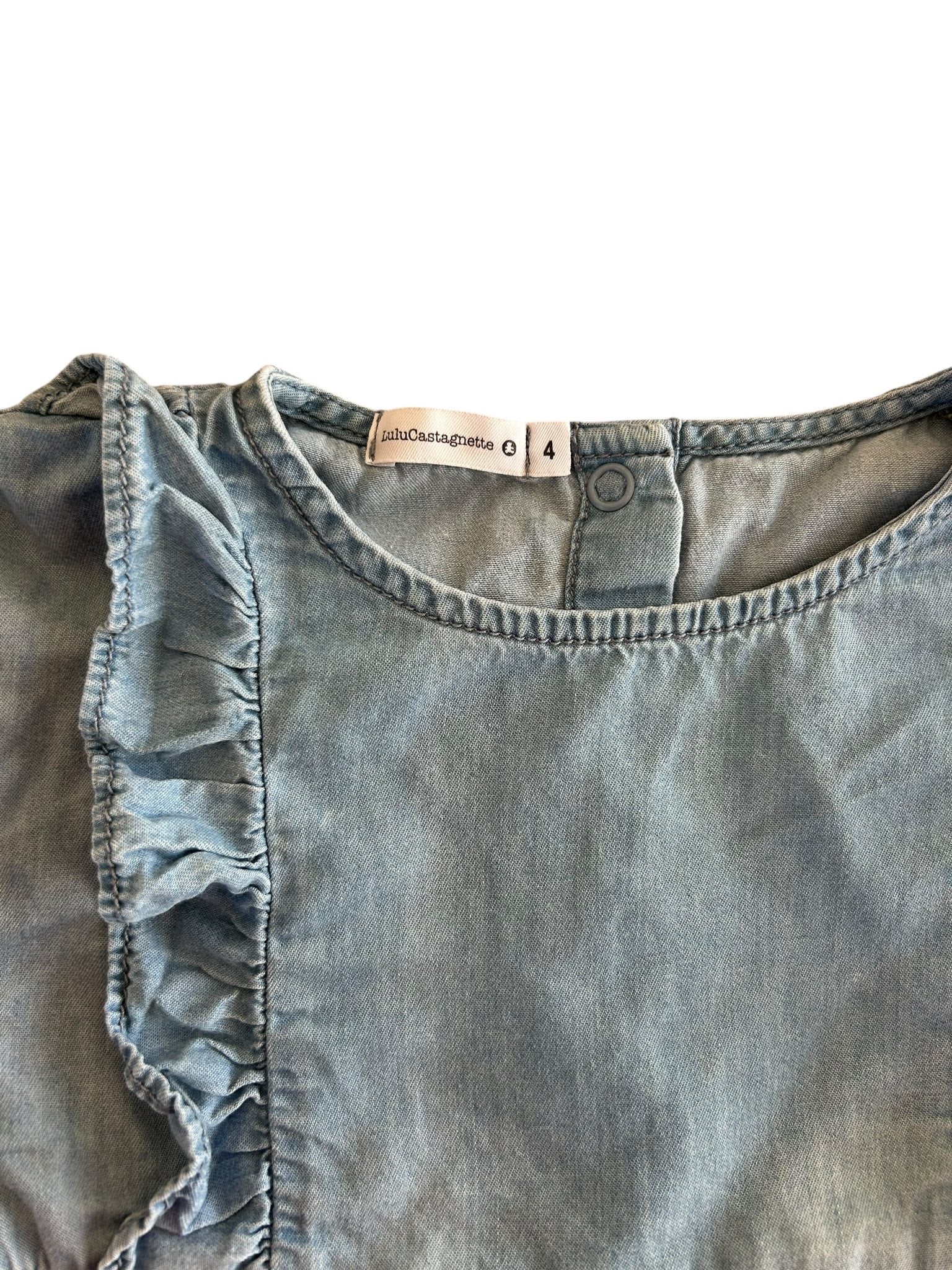 Blouse effet jean manches longues Lulu Castagnette 4 ans