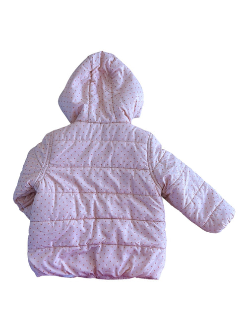 Blouson intérieur polaire avec capuche rose à pois Noukie's 3 ans