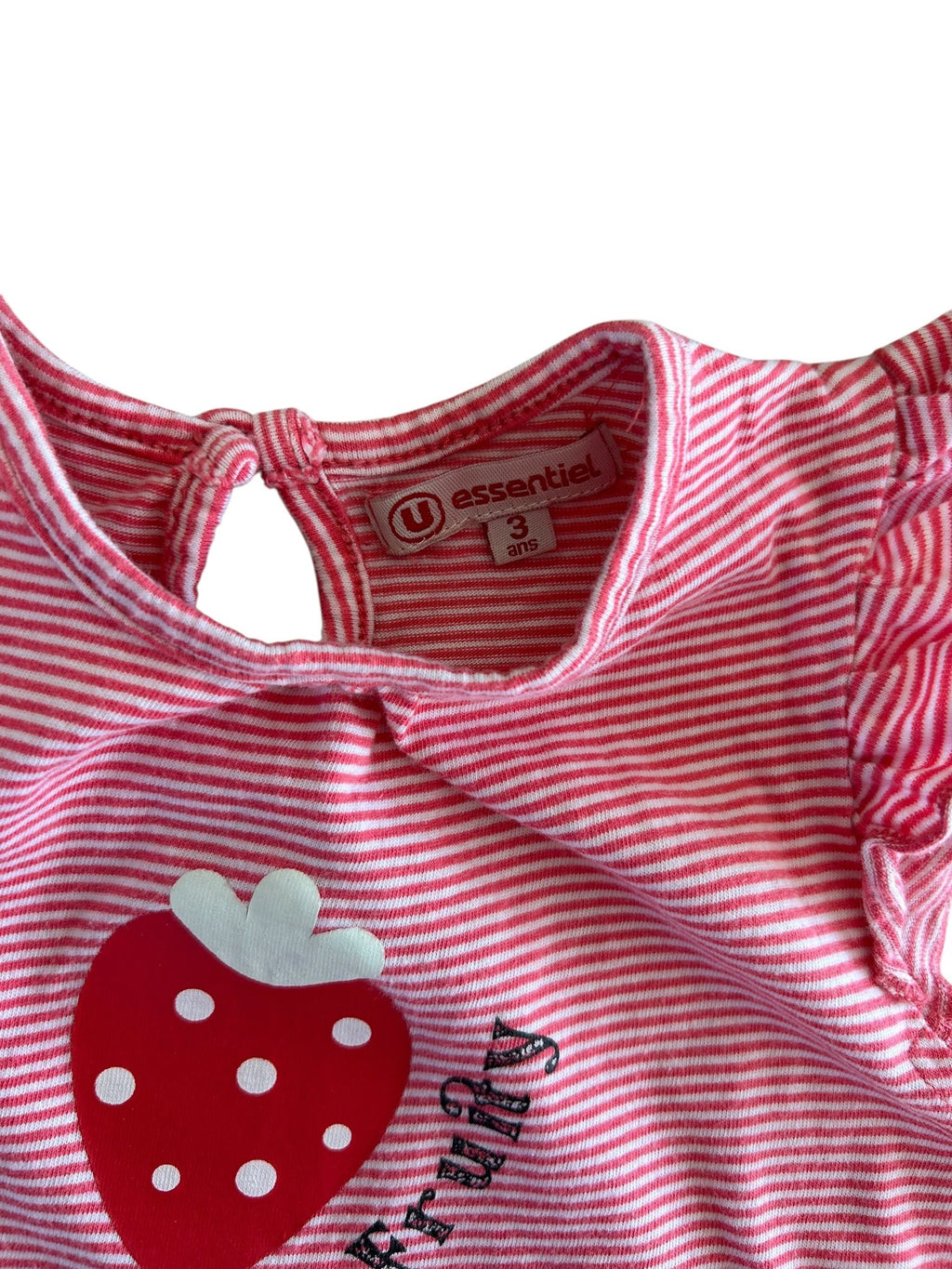 Robe d'été rayée motif fraise U Essentiel 3 ans