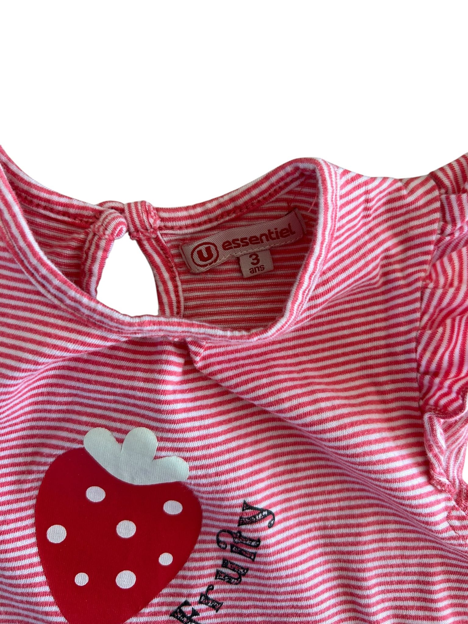 Robe d'été rayée motif fraise U Essentiel 3 ans