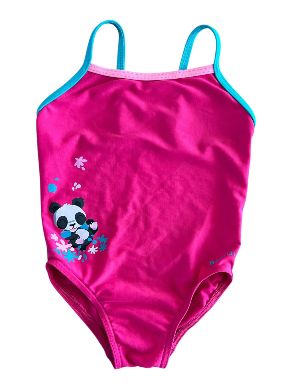 Maillot de bain 1 pièce rose motif panda Nabaiji 2 ans