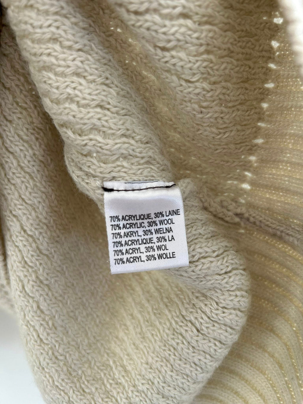 Pull maille en laine beige col rond Dynam Outdoor taille XL