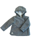 Manteau à capucheétiquette manquante fourré polaire gris et pailleté Lulu Castagnette taille 3 ans