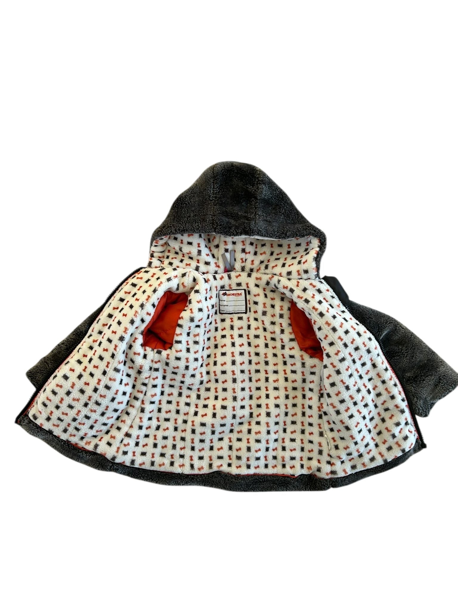 Veste polaire à capuche grise motif chats Orchestra taille 2 ans