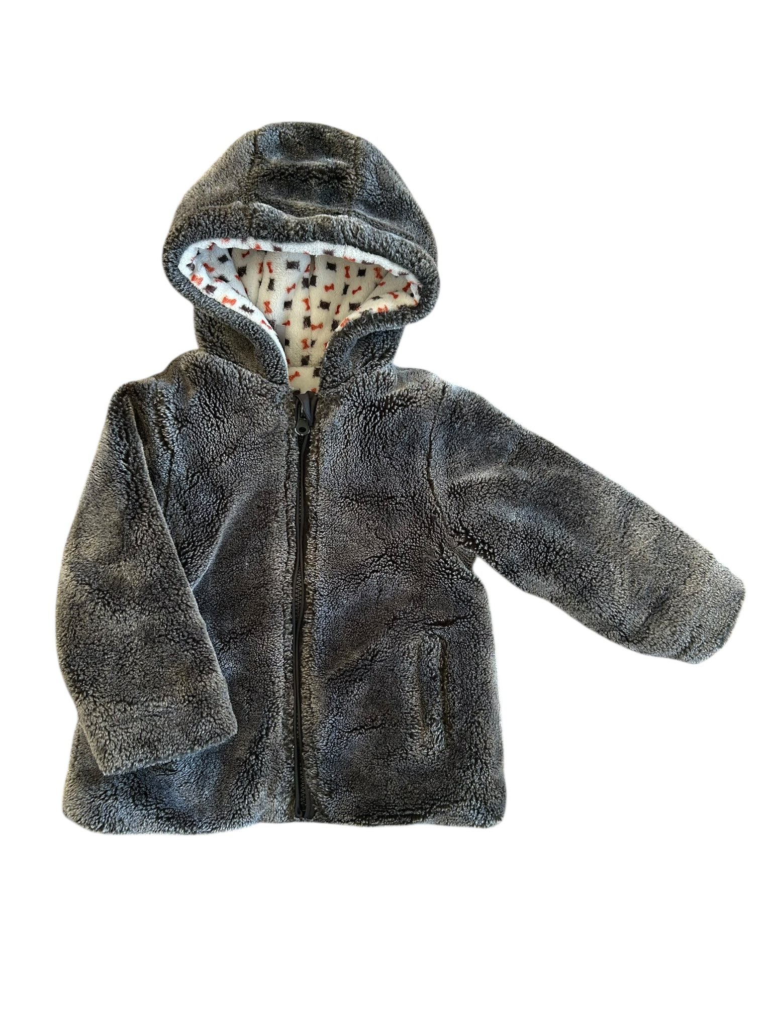 Veste polaire à capuche grise motif chats Orchestra taille 2 ans