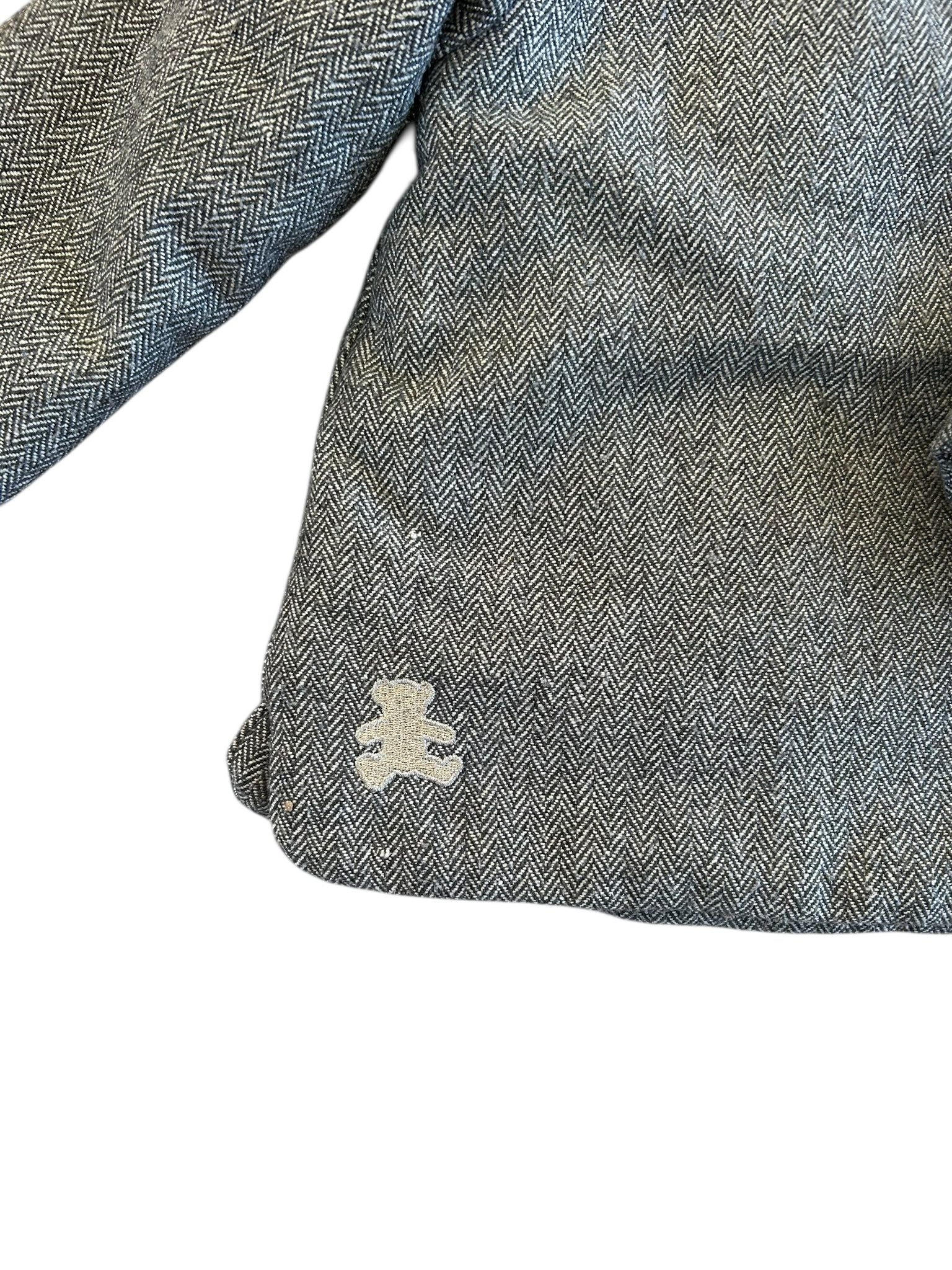 Manteau à capucheétiquette manquante fourré polaire gris et pailleté Lulu Castagnette taille 3 ans