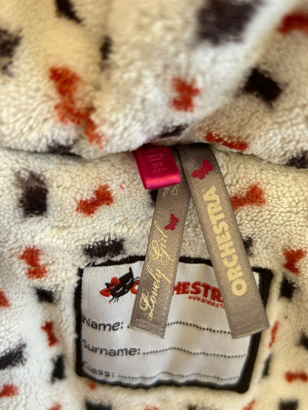 Veste polaire à capuche grise motif chats Orchestra taille 2 ans