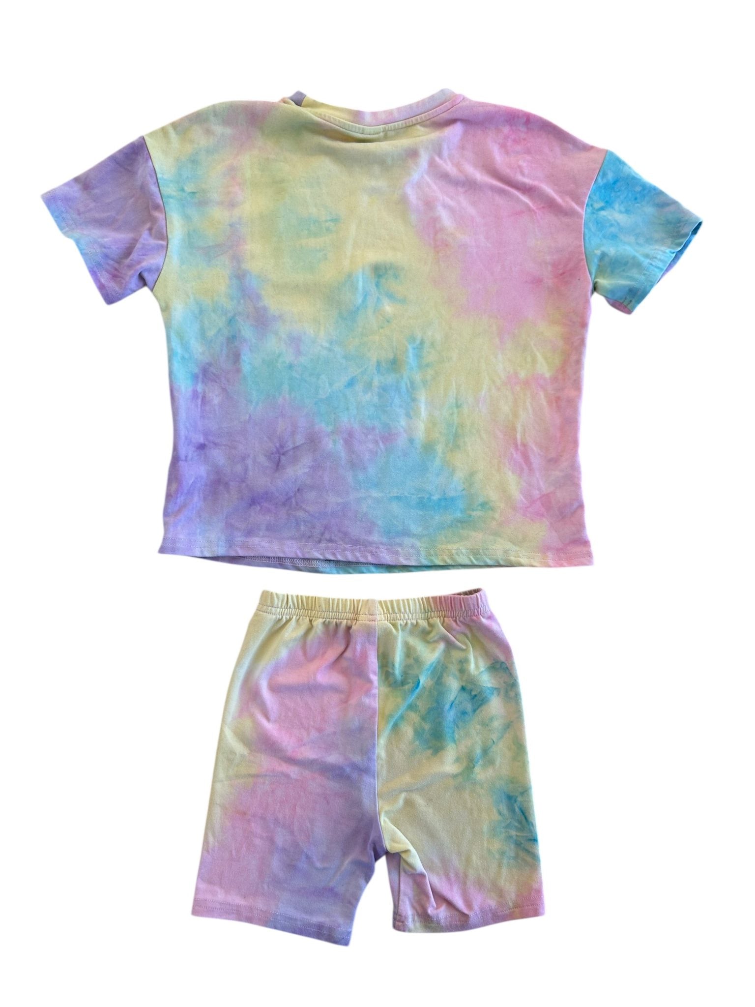 Ensemble d'été tie-dye t-shirt large et short Shein taille 4 ans