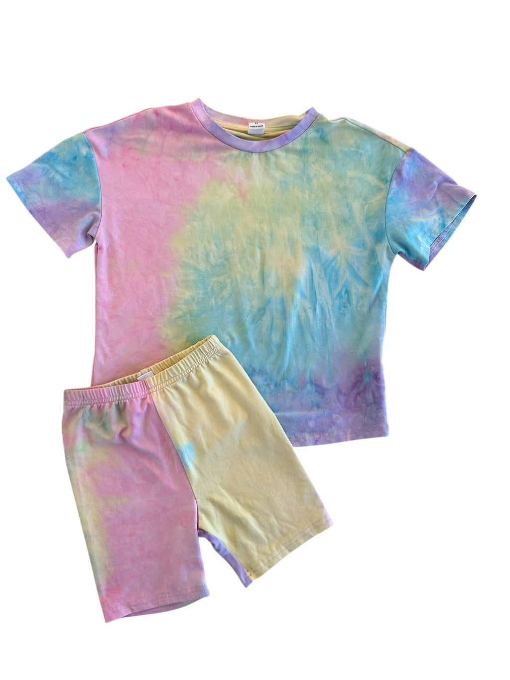 Ensemble d'été tie-dye t-shirt large et short Shein taille 4 ans