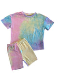 Ensemble d'été tie-dye t-shirt large et short Shein taille 4 ans