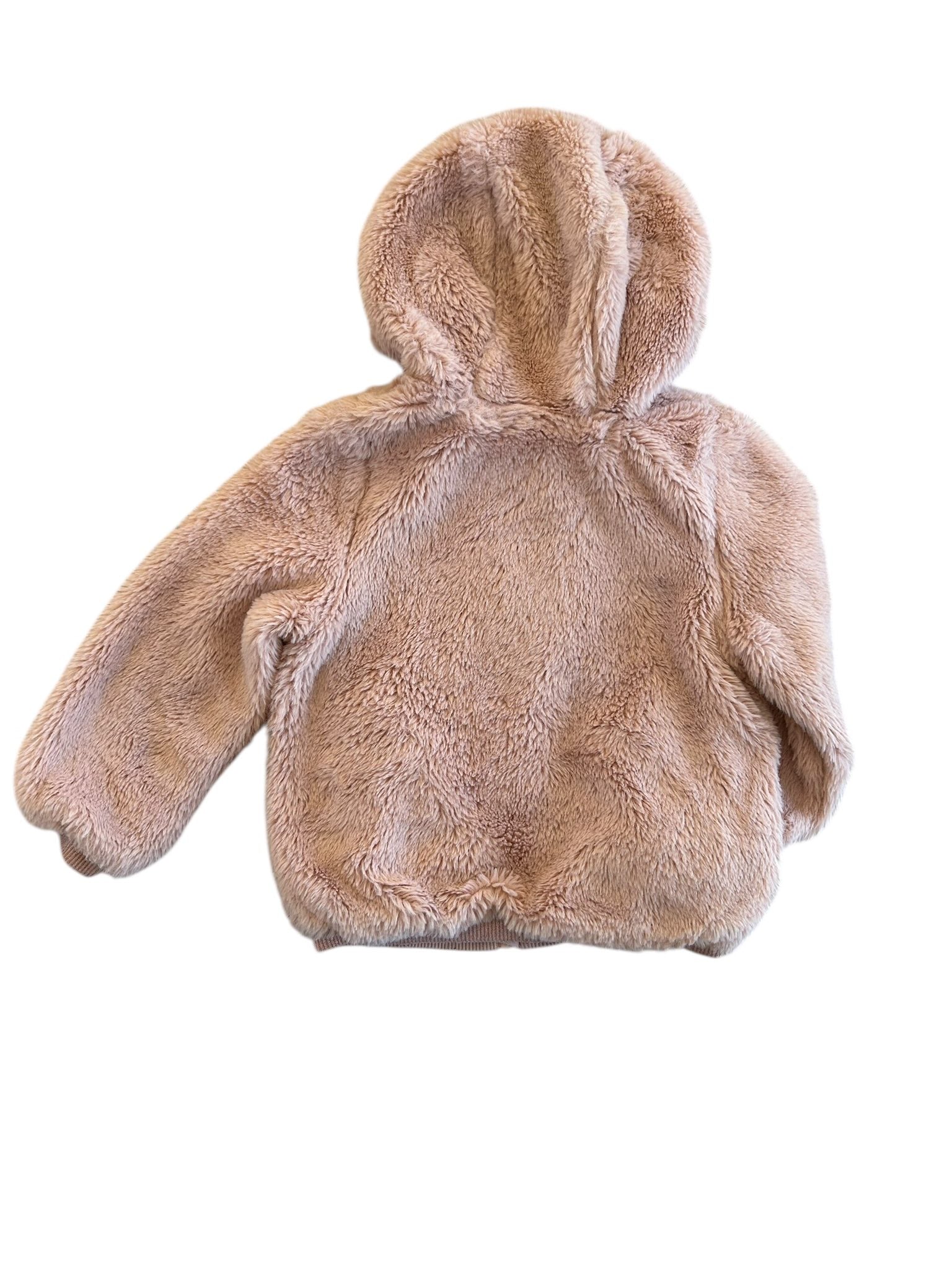 Veste à capuche fausse fourrure rose Kiabi taille 4 ans