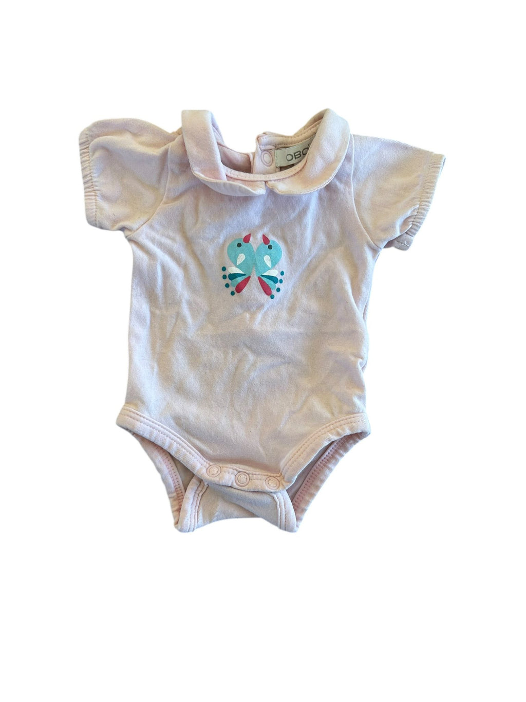 Bodie manches courtes col claudine motif papillon Obaibi taille 0 mois