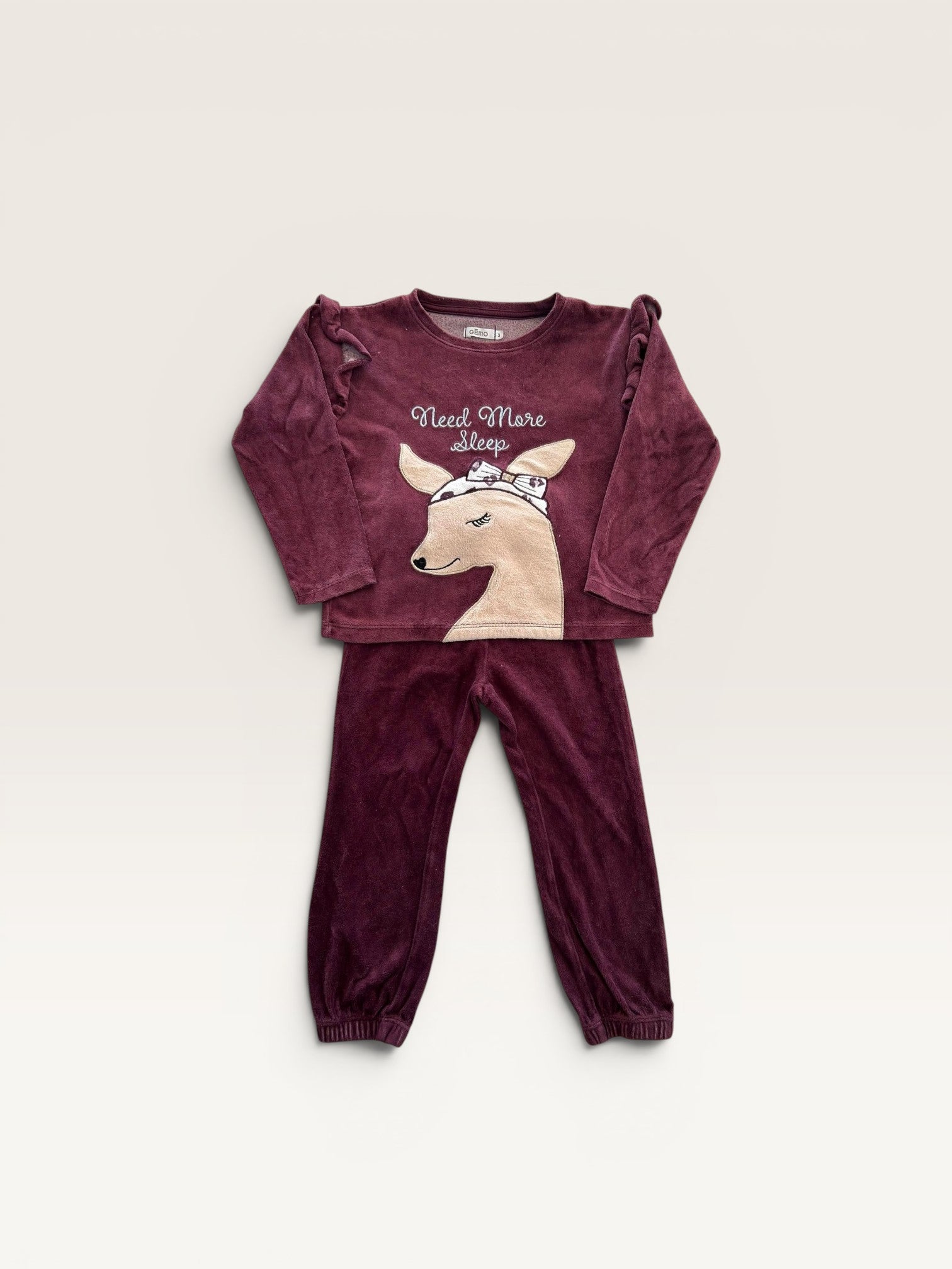 Pyjama 2 pièces hiver motif faon Gémo - taille 3 ans