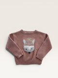 Pull polaire rose motif renard Okaidi - taille 4 ans