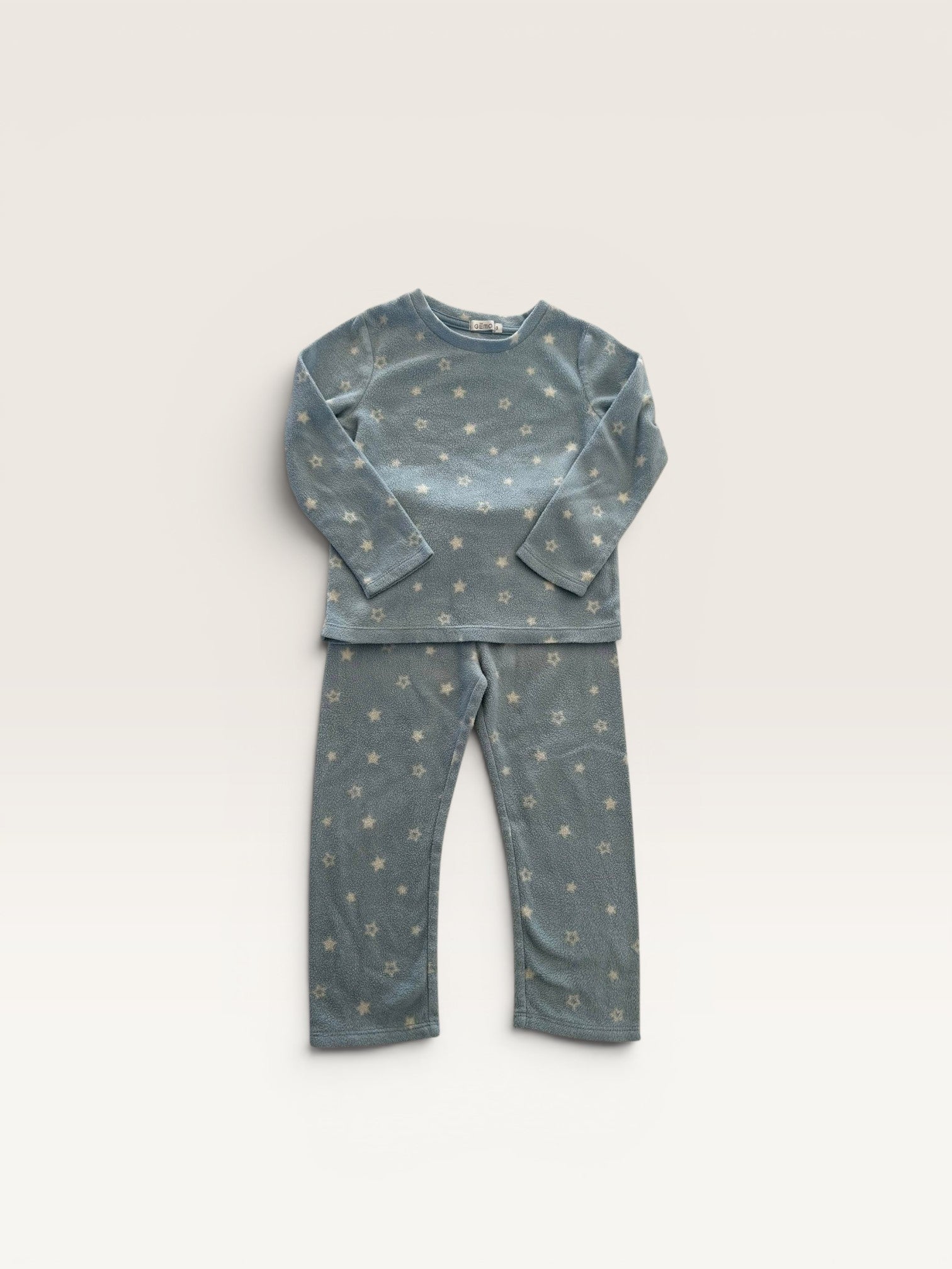 Pyjama 2 pièce polaire bleu motif étoiles blanches Gémo - taille 3 ans