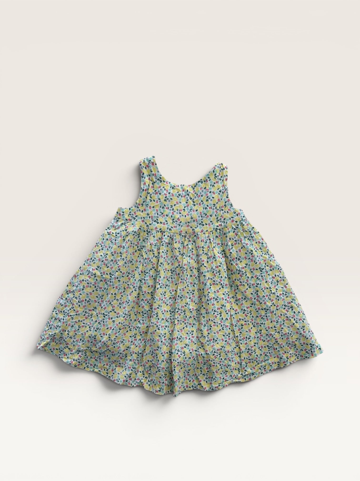 Robe d'été motifs citrons et fleurs Obaibi - taille 3 ans