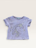T-shirt manches courtes violet motif licorne FPC Kid taille 3 ans