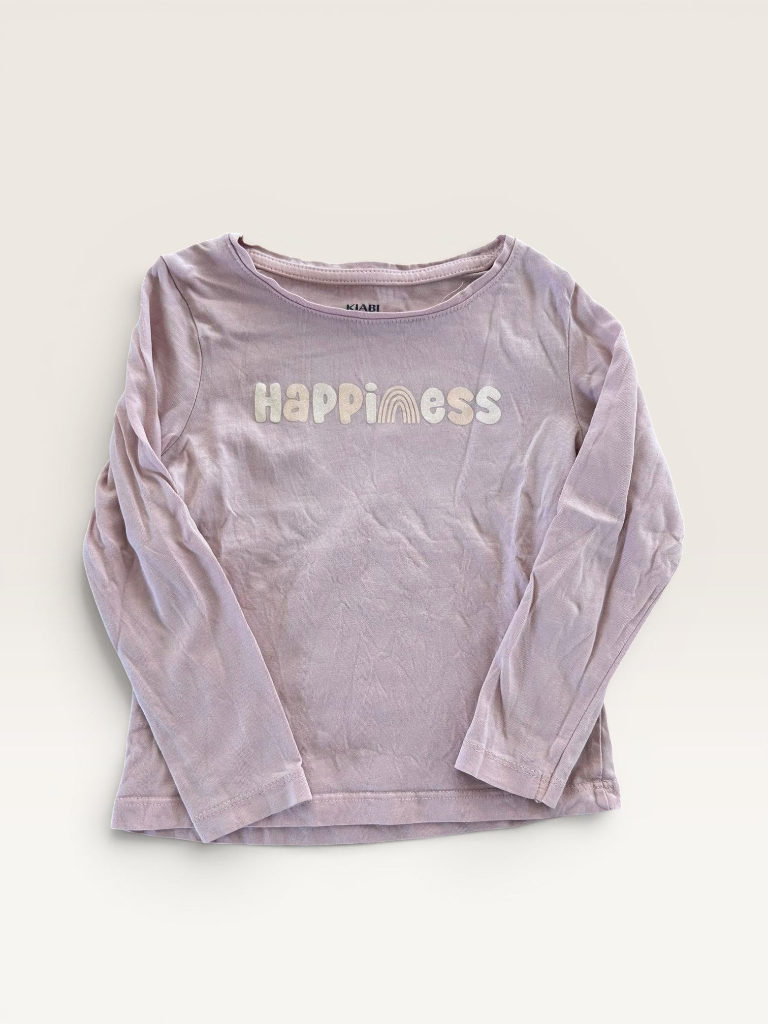T-shirt manches longue rose à message Kiabi taille 4 ans