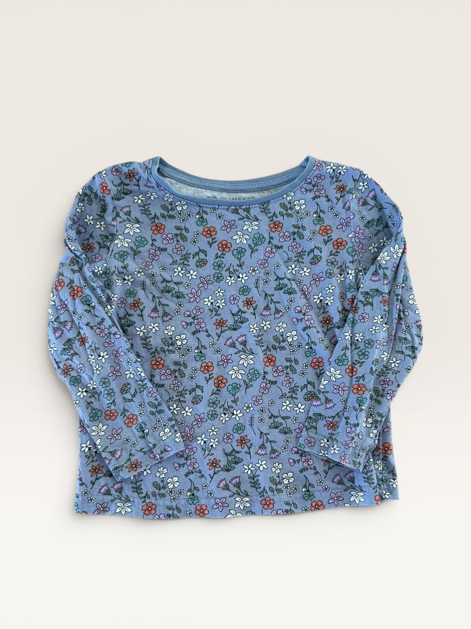 T-shirt manches longues fleuri Primark 3/4 ans