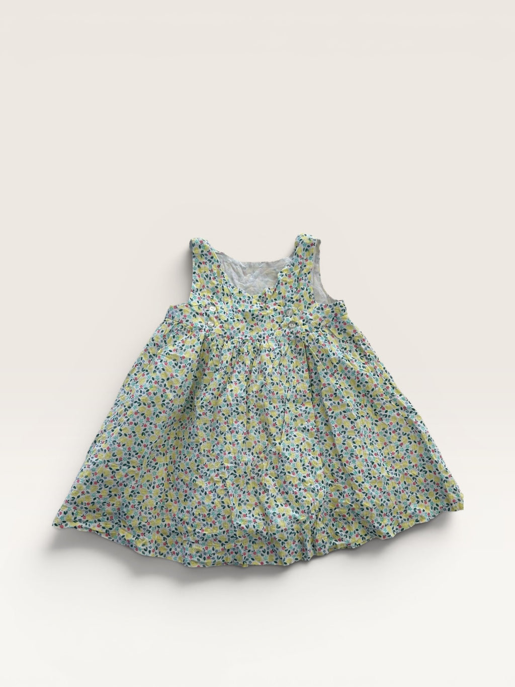Robe d'été motifs citrons et fleurs Obaibi - taille 3 ans