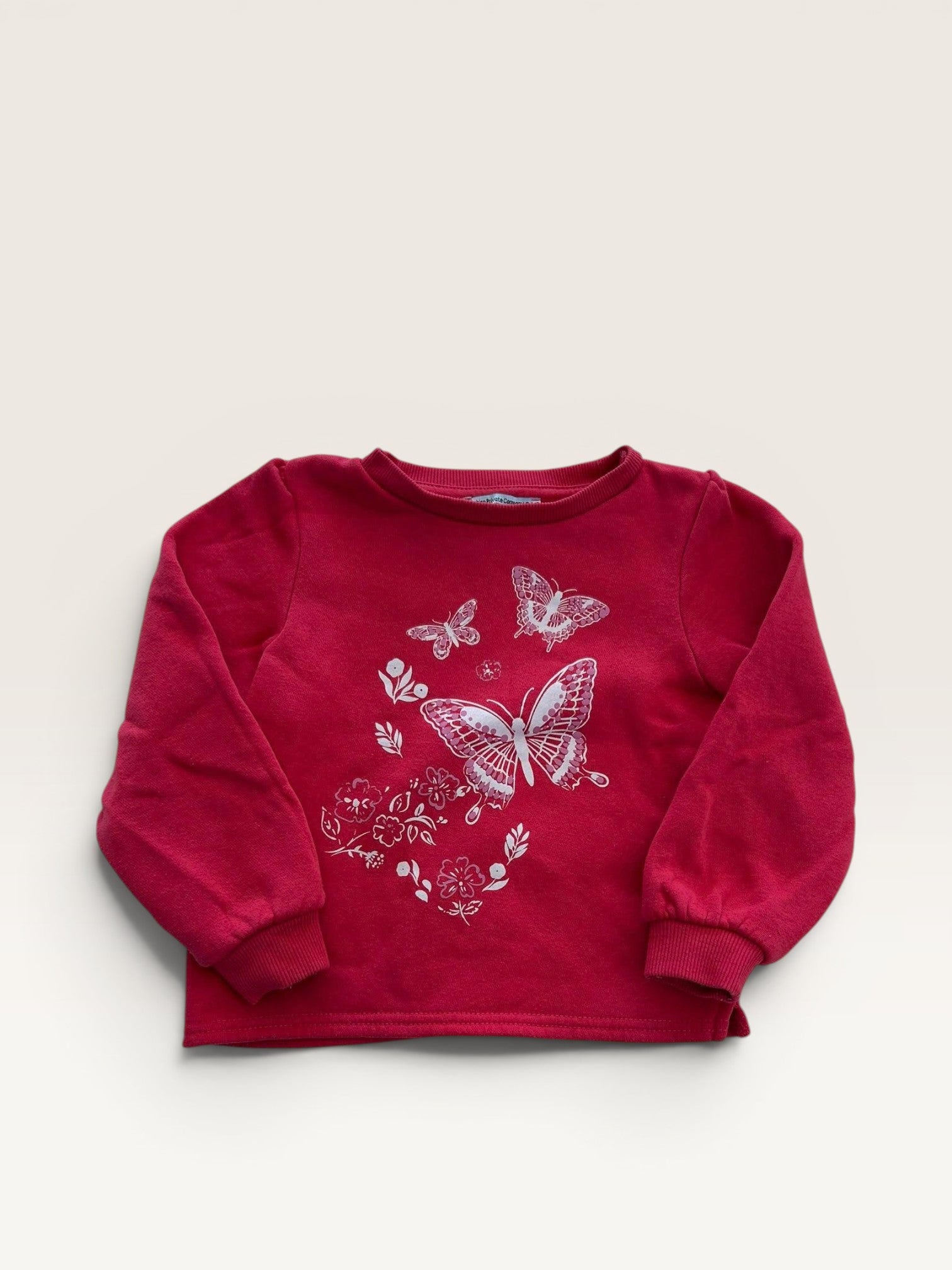 Pull rouge motif papillon FPC Kid taille 3 ans