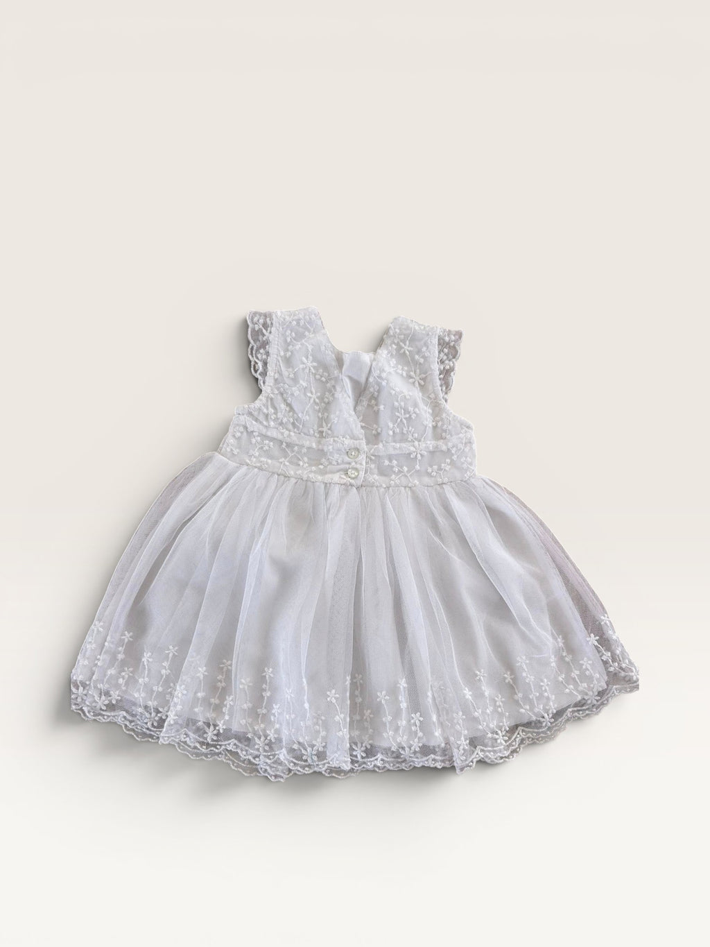 Robe de cérémonie blanche broderie fleurs et tulle Gémo taille 12 mois
