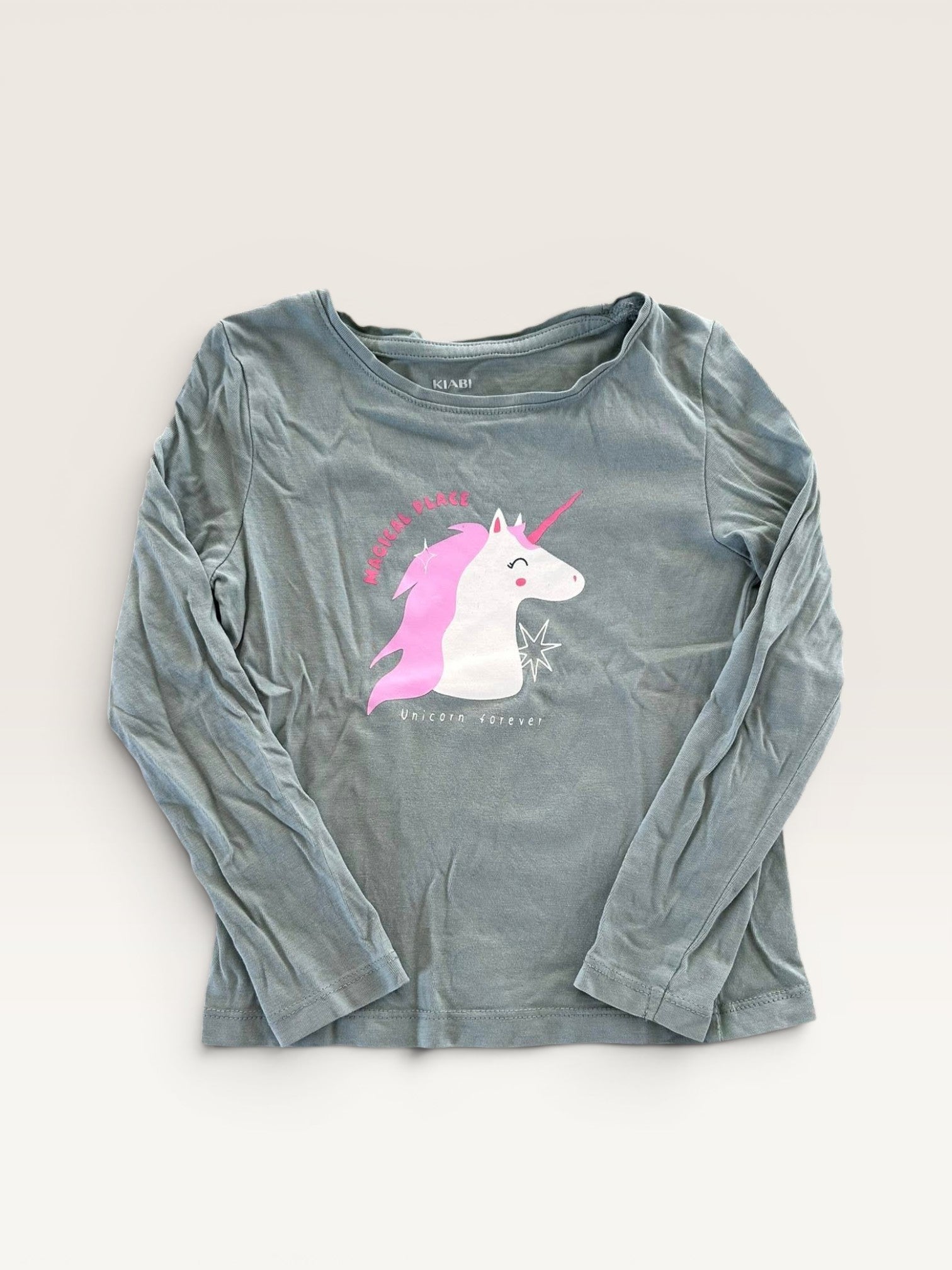 T-shirt manches longues licorne Kiabi taille 4 ans