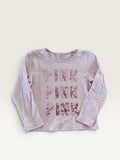 T-shirt manches longues rose "pink" sequins taille 4 ans