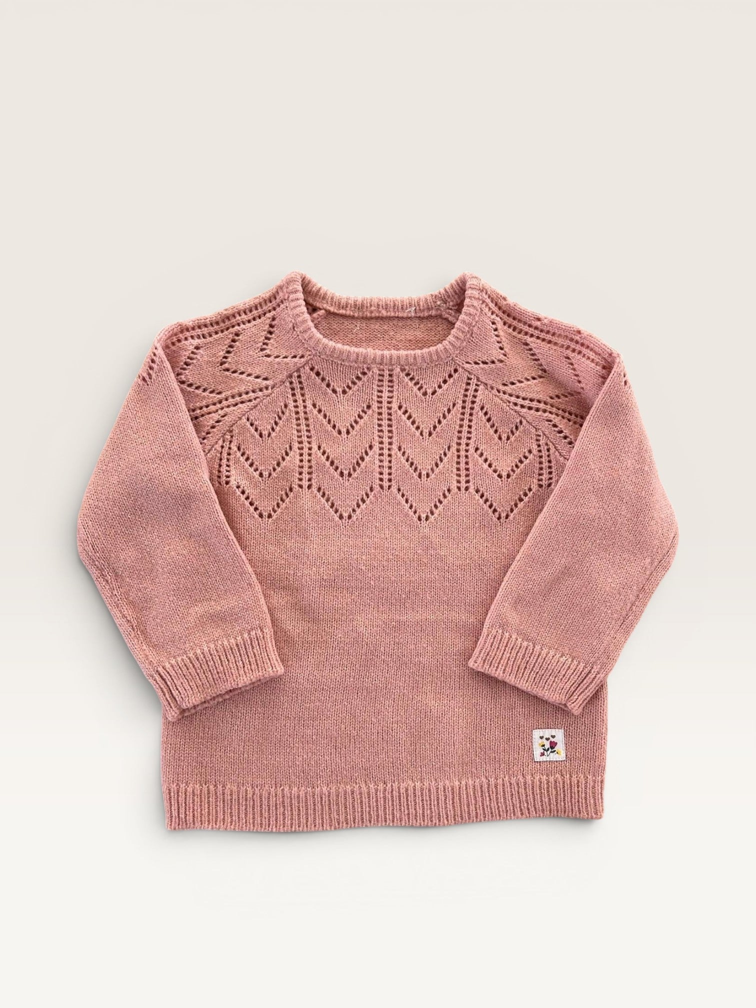 Pull rose mailles pailletée Mes Petits Cailloux taille 36 mois