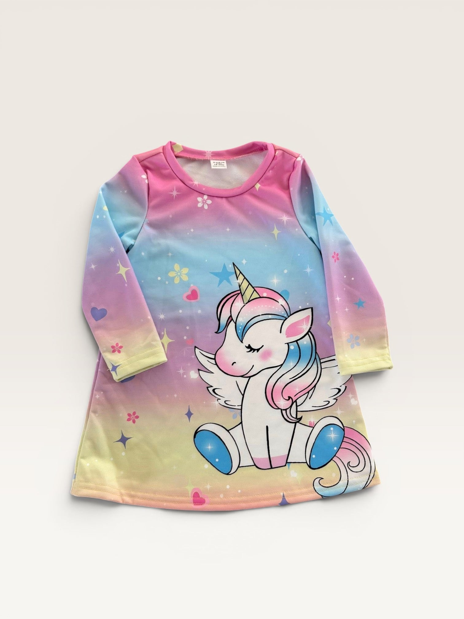 Robe manches longues licorne multicolore Shein taille 18/24 mois