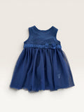 Robe de cérémonie bleu marine tulle et sequin TEX taille 18 mois