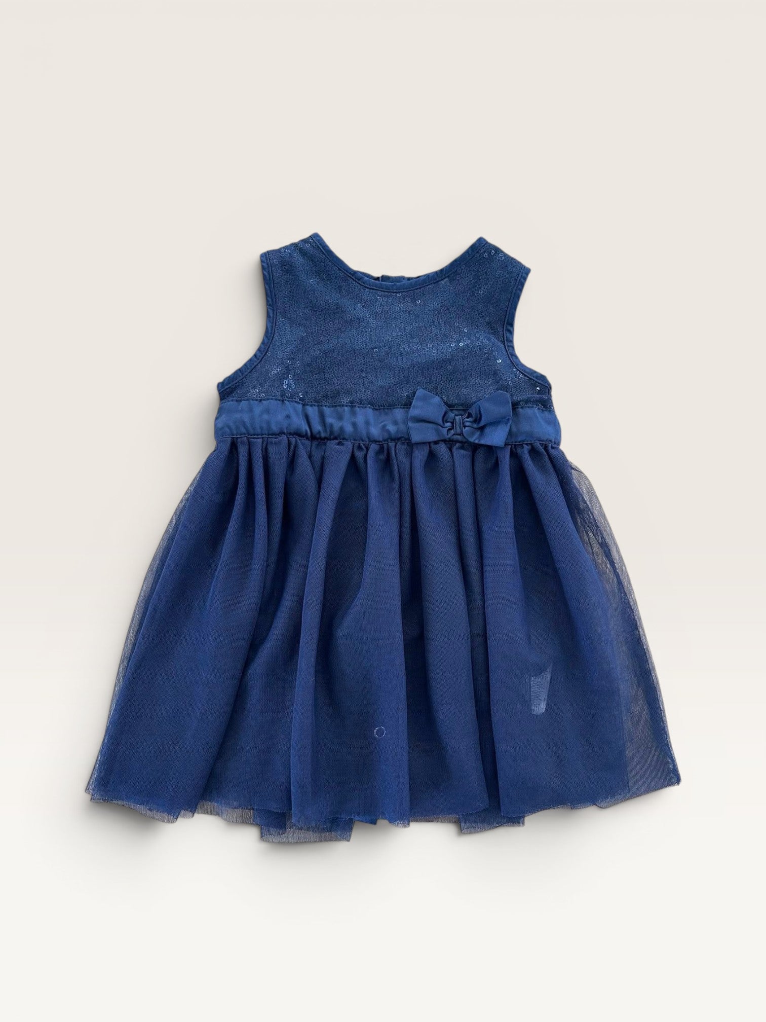 Robe de cérémonie bleu marine tulle et sequin TEX taille 18 mois