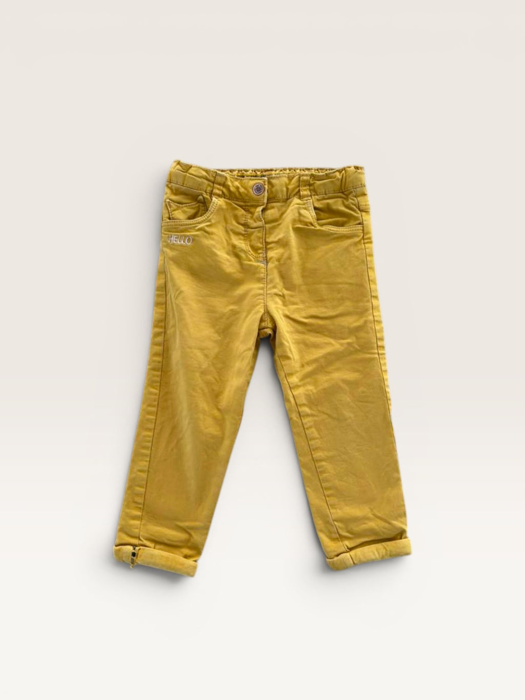 Pantalon doublé jaune moutarde Orchestra taille 23 mois