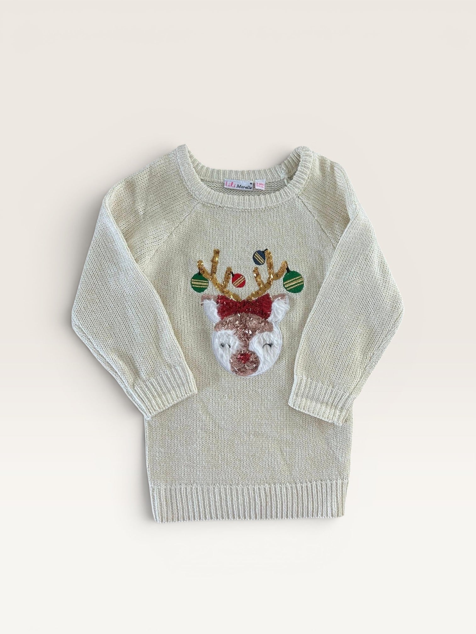 Robe en mailles thème Noel Lili Marelle - taille 3 ans