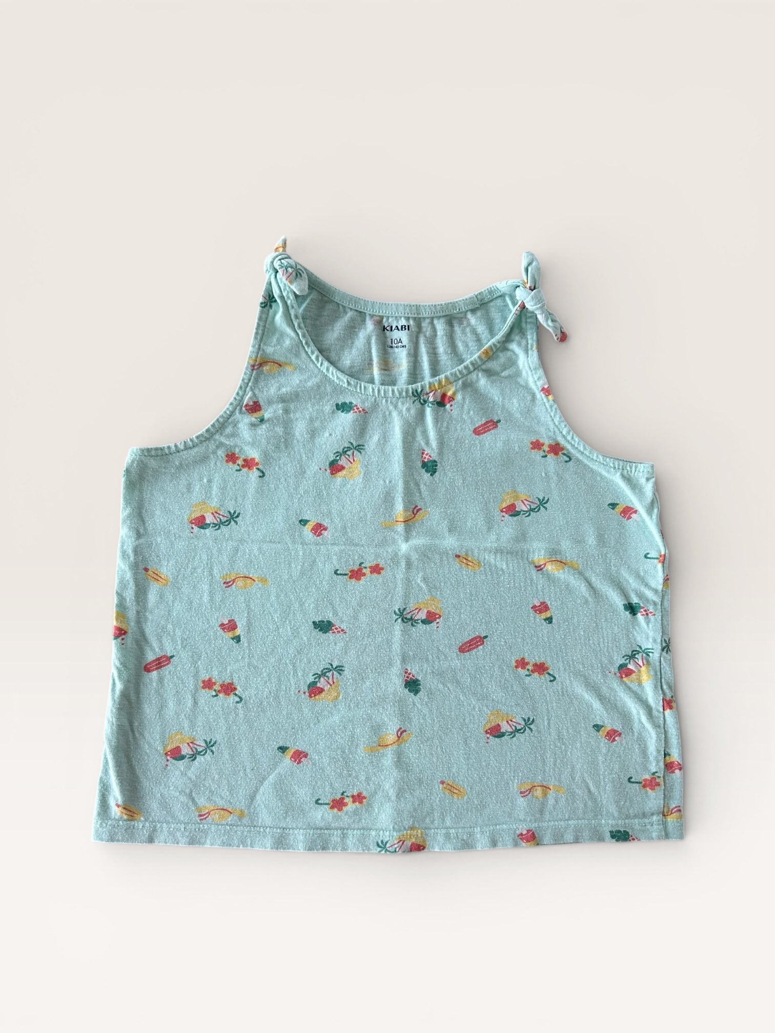 Débardeur bleu motifs plage Kiabi taille 10 ans